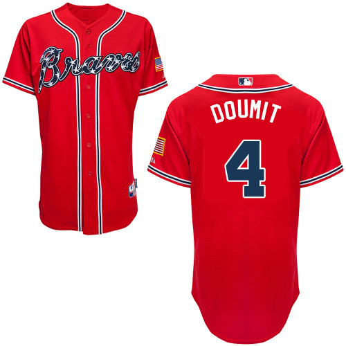 Ryan Doumit #4 MLB Jersey-Atlanta Braves Men's Authentic 2014 Red Baseball Jersey